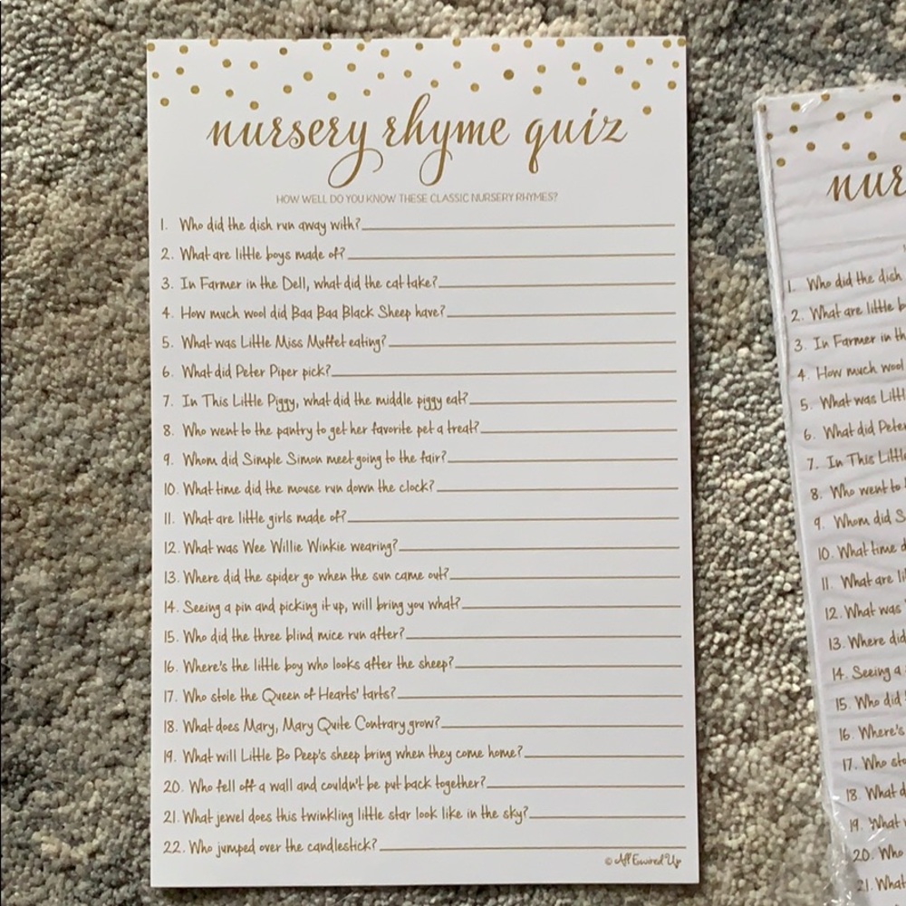Baby shower game